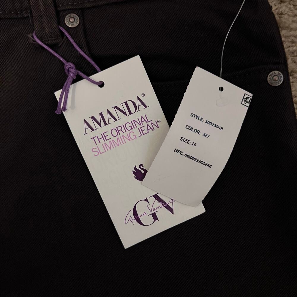 Gloria Vanderbilt women’s size 16 Amanda Straight-Leg brown Pants - Picture 2 of 4